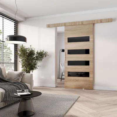 Obrázek produktu pro Posuvné interiérové dveře BARRET 6 - 106 cm, dub sonoma