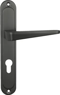 Produktbild von Domino Türgriff 72 Drückergarnitur PZ - Profilzylinder Set | Türklinke für Zimmertür, Bürotür, Kellertür & Innentür | L-Form | Türbeschläge aus Aluminiuml | Titan | VITA M8