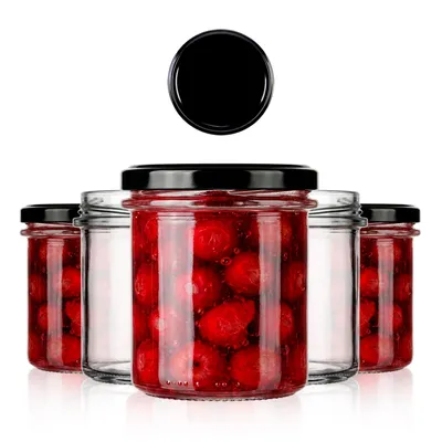 Zdjęcie produktu dla SuperButelki - 10x Słoik szklany 350 ml z zakrętką, zestaw słoików 0,35 l z zakrętkami na przetwory, miód + E-BOOK, słoiki szklane wieczko fi 82