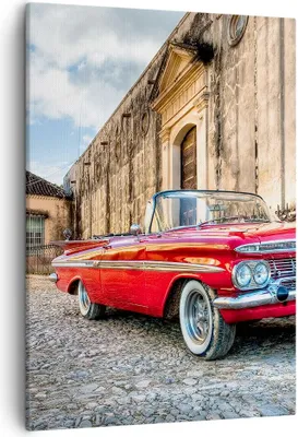Produktbild von Bild auf Leinwand - Leinwandbild - Einteilig - Auto Klassiker Kuba Chevrolet - 50x70cm - Wand Bild - Wanddeko - Wandbilder - Leinwanddruck - Wanddekoration - Leinwand bilder - Wandbild - PA50x70-0506