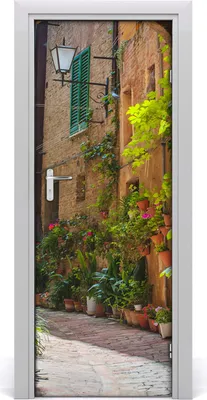 Produktbild von Tulup Türaufkleber 75x205 cm Dekorative Aufkleber Selbstklebend Wasserdichte Tapete Abnehmbar Schlafzimmer Wohnzimmer Wohnkultur - Alte Strasse