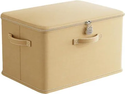 Zdjęcie produktu dla Składane pudełko do przechowywania z pokrywą i zamkiem szyfrowym – 32 x 24 x 18 cm