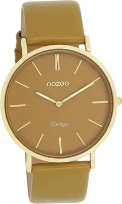 Produktbild von Oozoo Damen Armbanduhr olivgrün Analog Vintage Series Lederarmband D2UOC20327