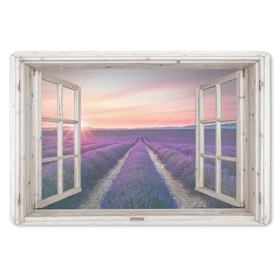 Produktbild von MuchoWow® Schreibtischunterlage Durchsichtig - Lavendel - Blumen - Holz - Sonnenuntergang - Lila 60x40 cm - XXL Mauspad - Großes Mauspad