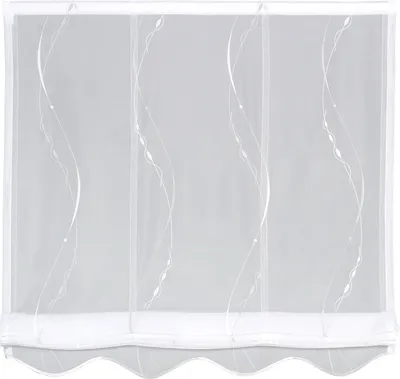 Produktbild von Gerster Raffrollo mit Technik, bestickt B = 80 x H =170 cmTransparent Voile Wellen silber