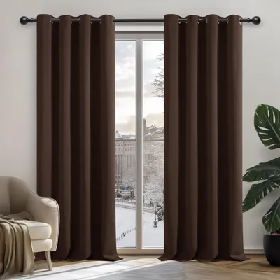 Imagen del producto de Cortinas opacas negras, 132x214 cm, juego de 2 unidades