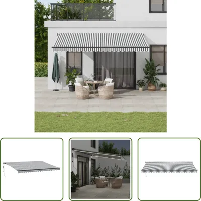 Produktbild von The Living Store Markise Automatisch mit LEDs Anthrazit & Weiß 500x350 cm