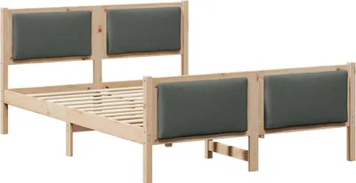 Immagine prodotto di vidaXL Struttura letto con testiera grigio scuro 140 x 190 cm in tessuto