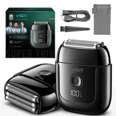 Produktbild von 380 Mini Rasierer Herren Elektrorasierer Herren mit IPx6 Wasserdicht Schwarz