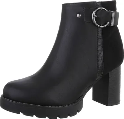 Produktbild von Ital-Design Damen Stiefeletten Leicht gefüttert Wildlederoptik, Lederoptik High-Heel Stiefeletten 87740293 Schwarz Gr.  40