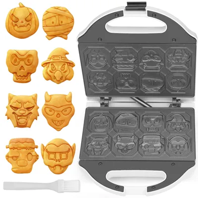 Halloween-Waffeleisen, 8 gruselige Designs, Mini, 750 W