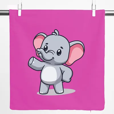 Produktbild von Huuraa Kissenbezug Elefant Comic 40x40cm Fuchsia Baumwolle Dekokissenbezug Geschenkidee