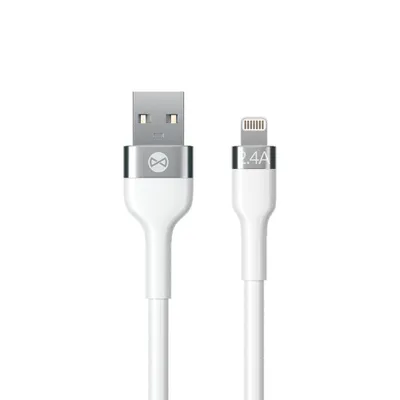 Produktbild von Forever Flexibles Lade- und Datenübertragungskabel, USB auf Lightning, 1,0 m, 2,4 A, weiß