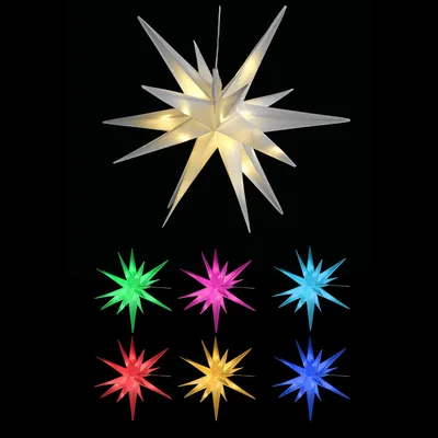 3D LED Stern zum Hängen Weihnachtsbeleuchtung DIA 57cm Außen IP44