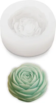 Produktbild von Silikonform Blumenform, langlebig, flexibel, einfach entformbar, für Dekokerzen, Gussform 7,6x3cm, Fertigguss 5,8x2,4cm