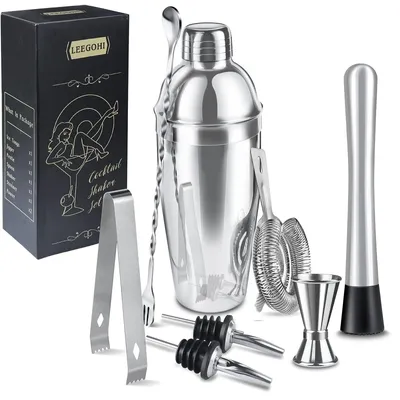 Image de Shaker à cocktails set à cocktails - 750 ml - Inox - Set de 8 pièces