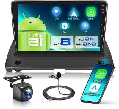 Imagen del producto de Reproductor multimedia para Android – Sistema de navegación – Estéreo con pantalla táctil – Pantalla IPS HD de 9 pulgadas