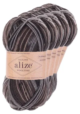 Produktbild von Strickgarn Alize Wooltime 5x100g 75% Wolle 100 Häkelgarn Farbwahl