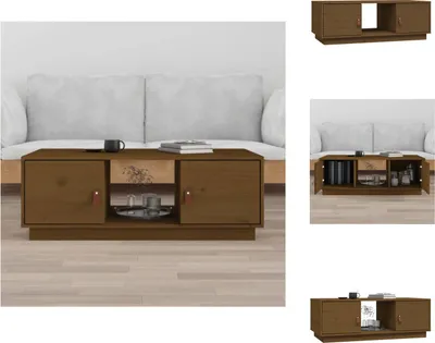 Image de vidaXL Table basse brun miel 100x50x35 cm Pin massif - Tables basses
