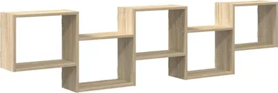 Image de Étagère cube murale 5 compartiments chêne sonoma