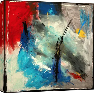 Imagen del producto de Obra abstracta sobre lienzo - H. Romero - Nordwind - 90x90 cm
