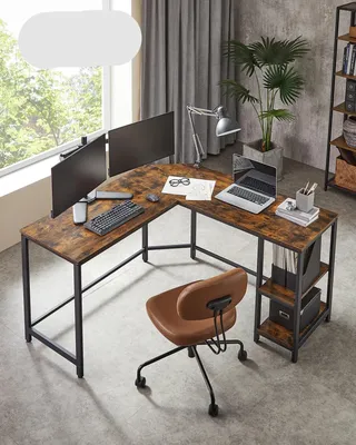 Image de Bureau informatique - Forme en L - Bureau d'angle - Table de jeu - Bureau informatique - 138x138x76 cm - Bureau stable