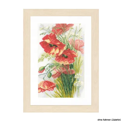 Produktbild von Lanarte PN-0156301 Mohnblumen Kreuzstichpackung