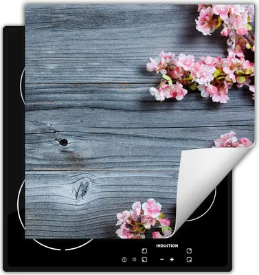 Produktbild von DarHaus Herdabdeckplatte 50x52 cm Anti Rutsch Matte Aufrollbar, grau - Holz - Blume