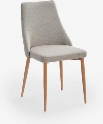 Image de Chaise rembourrée moderne en tissu pour la salle à manger et la cuisine Sirka - Beige