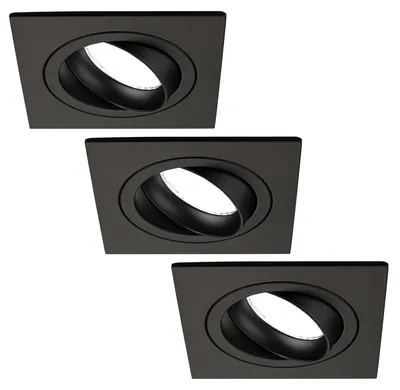 Produktbild von Ledvion 3er Set LED Einbaustrahler Schwarz 3W dimmbar Kaltweiss