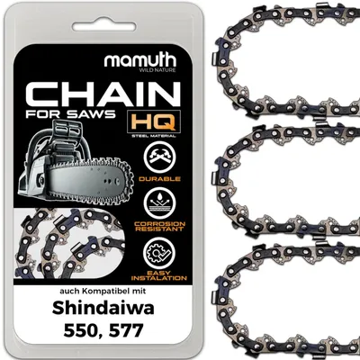 Obrázok produktu pre 3 reťaze na pílu, reťazová píla 50 cm, 1,5 mm, 3/8", 72 TG, vhodné pre modely Shindaiwa 550, 577