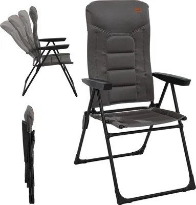 Produktbild von Skandika Hochlehner Kvist | Campingstuhl faltbar, Klappstuhl aus Aluminium & Stahl, 4-fach verstellbare Rückenlehne, 150kg belastbar, gepolstert