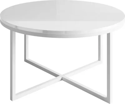 Produktbild von Runder Couchtisch CIRI-X Hochglanz, Weiß / Weiß hochglanz