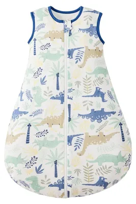 Imagen del producto de Saco de dormir para bebé, invierno, 2,5 Tog, para bebés de 0 a 6 meses, 100% algodón, con motivos de dinosaurios, ideal para la decoración de la habitación del bebé