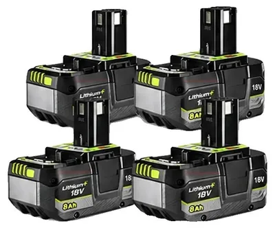 Obrázok produktu pre Náhradné batérie pre elektrické náradie, 18V, lítiovo-iónové, kapacita 8000 mAh, 4 kusy