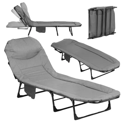 Produktbild von Faltbares Campingbett 200x65 cm, verstellbare Kopfstütze