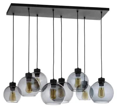 Zdjęcie produktu dla Żyrandol CUBUS czarny 8xE27x15W szkło wym:175x36x95cm IP20 TK-Lighting