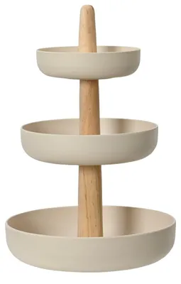 Produktbild von Etagere aus Bambusfaser mit 3 Ablageflächen, 50 cm hoch, schlichtes Design