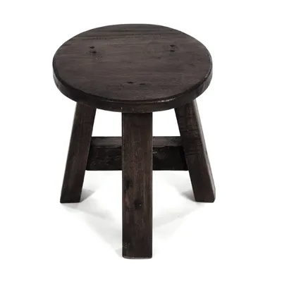 Produktbild von DEKO HOCKER "BERN" | rund, 23,5x20,5 cm (HxB), Mahagoni | Schemel | Farbe: 03 dunkelbraun