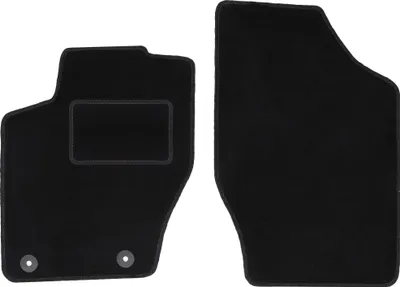Image de Tapis de sol avant velours sur-mesure pour Citroen C4 II (2010-2018, hatchback, break) noir, jeu 2 pièces, fixations - STANDRAD