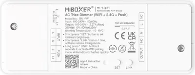 Produktbild von MiBoxer TRI-PW WIFI LED-Dimmer für 230 V – Triac-Dimmer 500 W mit 2,4Ghz  und  Tastersteuerung
