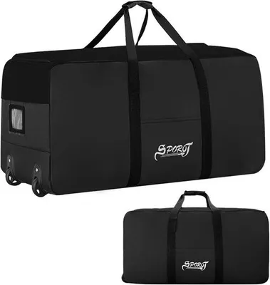 Produktbild von Reisetasche mit Rollen – Schwarz – 80 x 40 x 40 cm – Leichte, wasserdichte, faltbare Sporttasche – Für Damen und Herren