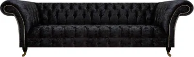 Produktbild von Chesterfield Moderner Schwarzer Viersitzer Edle Polstermöbel 4-Sitzer