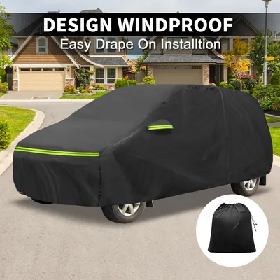 Image de Housse Voiture Pour Volkswagen Transporter T6 2015-19 210D-Pu ExtšŠrieur Housse Complššte ImpermšŠable Tout Temps Protection Contre Soleil Et Neige Fermeture šŠclair Porte Conducteur