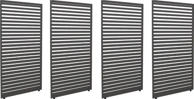 Obrázek produktu pro sada 4 hliníkových panelů pro pergolu HWC-L46, zastřešení terasy, modul lamelových panelů, 204x369cm  antracitová barva