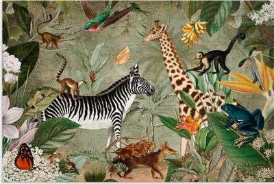 Produktbild von ARTland Wandbild Alu für Innen & Outdoor Wilde Tiere im exotischen Regenwald Größe: 30x20 cm