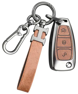 Imagen del producto de Elzusha - Funda protectora para llavero de coche, compatible con modelos Ford