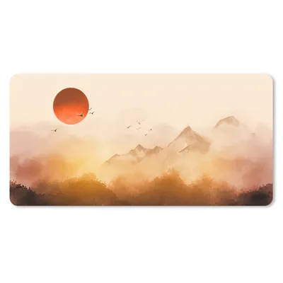Produktbild von MuchoWow® Mauspad Mousepad Malerei - Sonne - Landschaft - Vögel 60x30 cm - Mousepads - Maus Mat - Pad - Mausunterlage - Nachhaltig