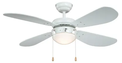 Immagine prodotto di Ventilatore da soffitto Classic Bianco 105 cm con luce e catenelle