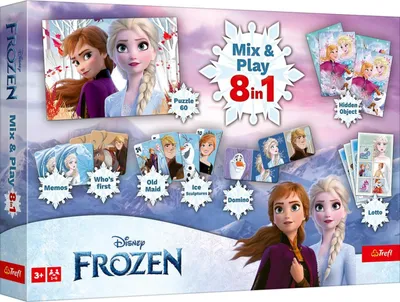 Zdjęcie produktu dla Trefl TREFL FROZEN 8in1 Mix&amp;play set of boardgames